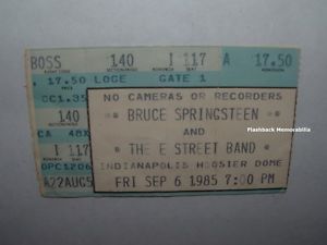7.4 springsteen concert ticket for indy 9.6.1985